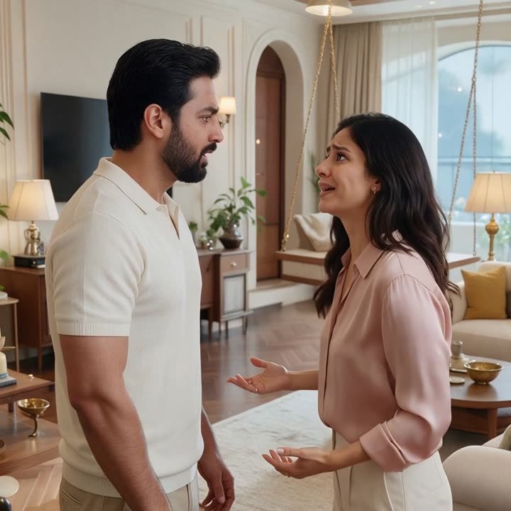 A husband and wife arguing